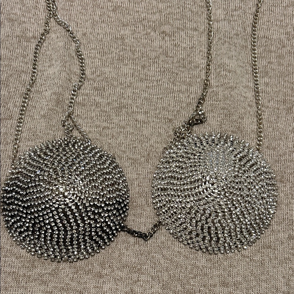 Elegant Silver Bikini Top